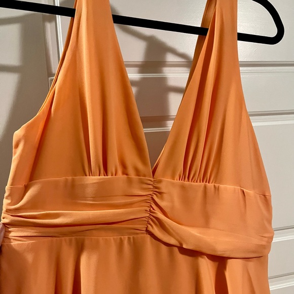 Light Orange Sleeveless Tiered Midi Dress Size XL - Picture 3 of 6
